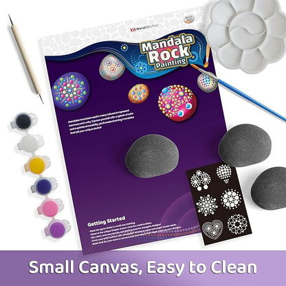 Piano Potato Mandala Rock Painting Kit, Rock Painting Kit for Kids Ages 6-12, Arts & Crafts Christmas Gifts with All Supplies for Creative Art Toys & Craft Activities