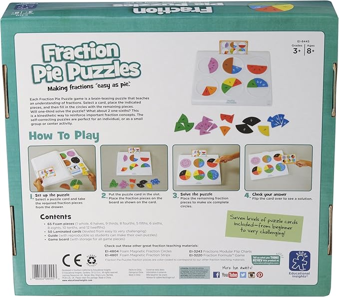 Educational Insights Fraction Pie Puzzles