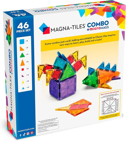 MAGNA-TILES® Combo 46-Piece Magnetic Construction Set, The Original Magnetic Building Brand