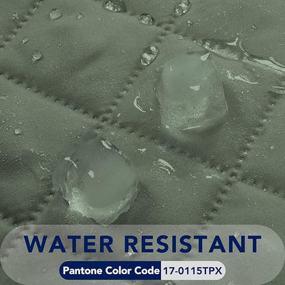 PureFit Reversible Quilted Recliner Sofa Cover, Water Resistant Slipcover Furniture Protector, Washable Couch Cover with Elastic Straps for Kids, Dogs, Pets (Small, Greyish Green/Beige)