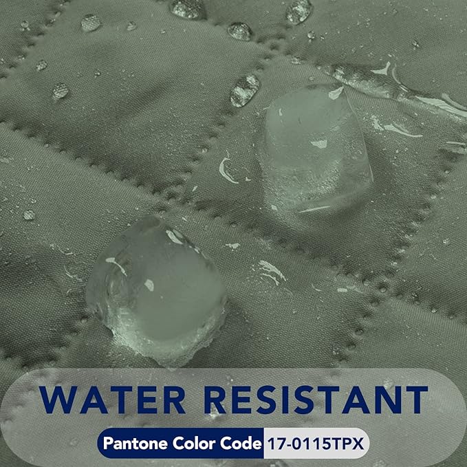 PureFit Reversible Quilted Sofa Cover, Water Resistant Slipcover Furniture Protector, Washable Couch Cover with Non Slip and Elastic Straps for Kids, Dogs, Pets (Chair, Greyish Green/Beige)