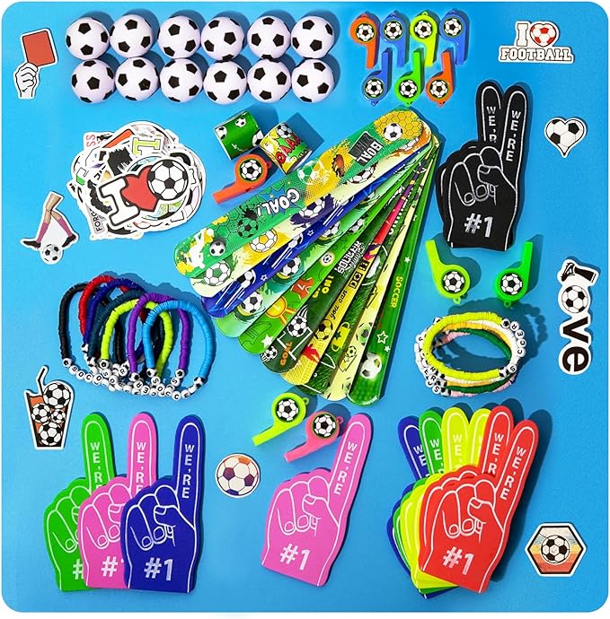 122pcs Soccer Party Favor Bulk, Sport Birthday Party Gift Goodie Bag Filler Mini Soccer Ball Toy for Kids Soccer Theme Party Supplies
