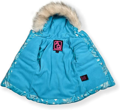 Arctic Quest Little Girls Bib Snow Pants and Ski Jacket Water-Resistant Snowsuit For Kids Winter Jacket For Girls