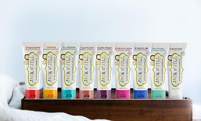 Jack N' Jill Natural Toddler Toothpaste for Baby, Kids and Infants 6 Months & Up, Fluoride Free Training Toothpaste for Toddlers 1-3 (1.76 Fl Oz (Pack of 2), Blueberry & Blackcurrant)