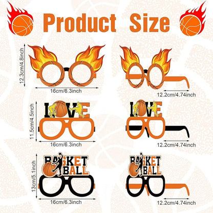 36 Pcs Basketball Party Decorations Basketball Paper Glasses Frame All Star Photo Booth Props Basketball Eyeglasses for Boys Basketball Sports Theme Birthday Party Baby Shower Favors Supplies