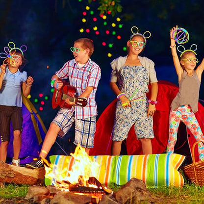 280PCS Glow in the Dark Party Supplies,Glow Party Favors With 100 Glow Sticks Bulk DIY Glow Necklaces Glasses Bracelets Headband Neon Glasses for Adult Kid Birthday Party Supplies Decorations