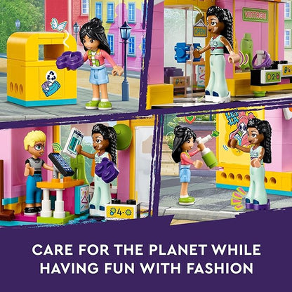 LEGO Friends Vintage Fashion Store, Social-Emotional Toy, Buildable Model, Role-Play Gift Idea for Kids Aged 6 Years Old and Up, Mini-Doll Characters and Cat Figure, Play Together Toy, 42614