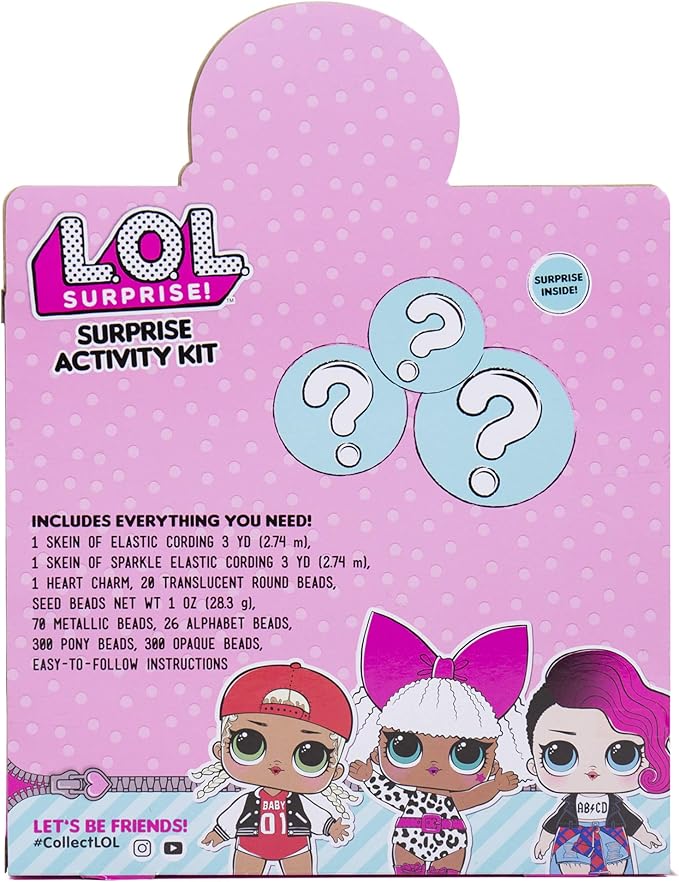 LOL Surprise! Surprise Activity Kit Jewelry Studio by Horizon Group USA.DIY Jewelry Making Kit.Kit Includes 700+ Beads. Alphabet Beads,Round Beads, Metallic Beads,Elastic Cording & More