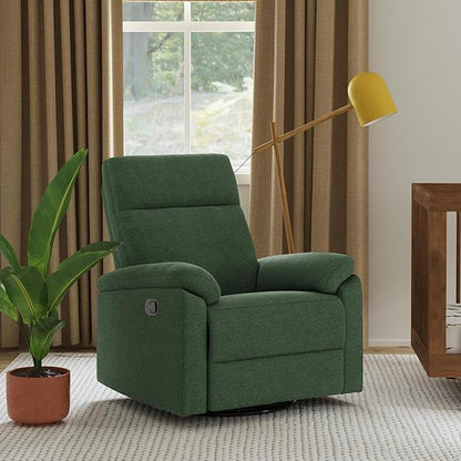 DaVinci Suzy Swivel Recliner in Pine Green, GREENGUARD Gold & CertiPUR-US® Certified