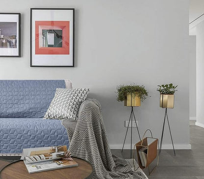 Ameritex Couch Sofa Slipcover 100% Waterproof Nonslip Quilted Furniture Protector Slipcover for Dogs, Children, Pets Sofa Slipcover Machine Washable (Stone Blue, 68'')