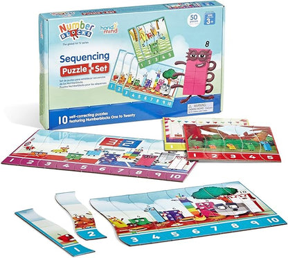 hand2mind Numberblocks Sequencing Puzzle Set, ﻿Sequence Cards, Matching Game, Math Toys, Toddler Educational Toys, Preschool Learning Activities, Kids Birthday Gifts, Easter Basket Stuffers for Kids
