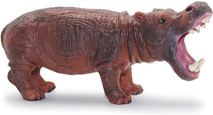 Gemini&Genius Safari Animal Toys, Hippo Figurine Toy, Wildlife World Action Figures, Great Gifts, Collection, Cake Topper, Storytelling Props and Room Decor for Kids 4 Years Old and Up
