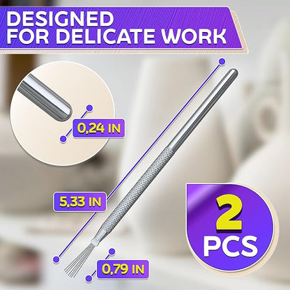 2Pcs Scoring Tool Pottery Carving Tools - Polymer Clay Tools Sculpting Kit Pottery Tools and Supplies Pottery Needle Tool Clay Sculpting Tools - Pottery Trimming Tools Clay Molding Tools Ceramic Tools