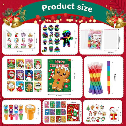 BenLouis Christmas Party Favors for Kids Christmas Classroom Gifts Prize Stockings Filler Coloring Books Bulk for Students Crafts Xmas Holiday School Goodie Bag Stuffer（12Set Gingerbread）