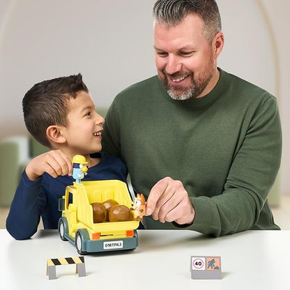 Bluey Dump Truck, with Load and Unload Feature, Get Some Work Done with Exclusive Hard-Hat and Muddy Bingo