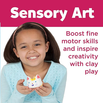 Faber-Castell Pottery Studio Refill Kit - 2 lbs. of Natural Air-Dry Pottery Clay, 6 Paint Pots and Paintbrush, Clay Making Kit for Kids