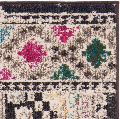 SAFAVIEH Madison Collection Runner Rug - 2'2" x 6', Black & Yellow, Boho Diamond Distressed Design, Non-Shedding & Easy Care, Ideal for High Traffic Areas in Living Room, Bedroom (MAD418Z)