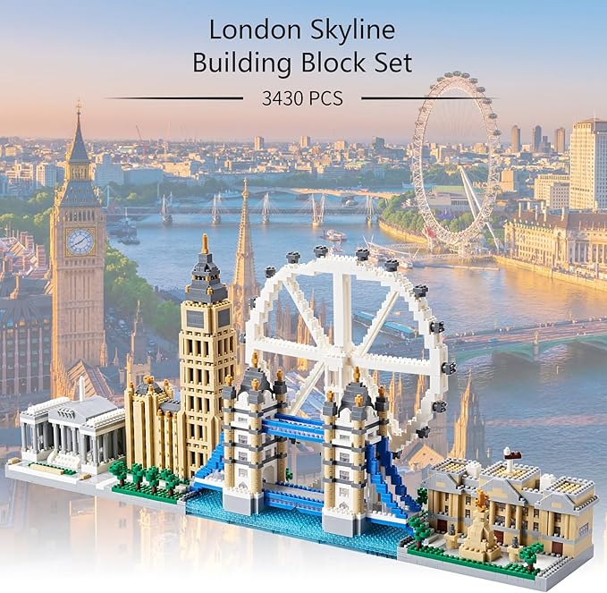 Micro Building Blocks, Architecture Model London Skyline Collection Micro Mini Blocks Set, Gift for Adults (3430 PCS)