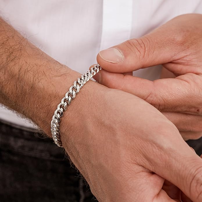 PEALICIOUS Bracelets for Men Jewelry as 2 PCS Silver/Gold Bracelet for Men Chain, 7-10In Stainless Steel Bracelets for Men Fathers Days Gifts for Boys Pulseras Para Hombres Mens Accessories