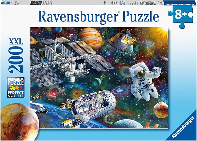 Ravensburger Cosmic Exploration Kids Jigsaw Puzzle | 200 Unique XXL Pieces | Anti-Glare Fun & Educational Toy | FSC Certified - 19.5" x 14.25" Multicolor