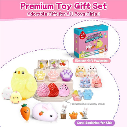24Pack Taba Squishy Toys kit- Squishy Fidget Squeeze Toys Party Favors for Kids 8-12-Kawaii Stress Balls for Kids- Taba Squishies Stress Relief Toys for Girls 8-10-6-9 Years Old Girls Birthday Gifts