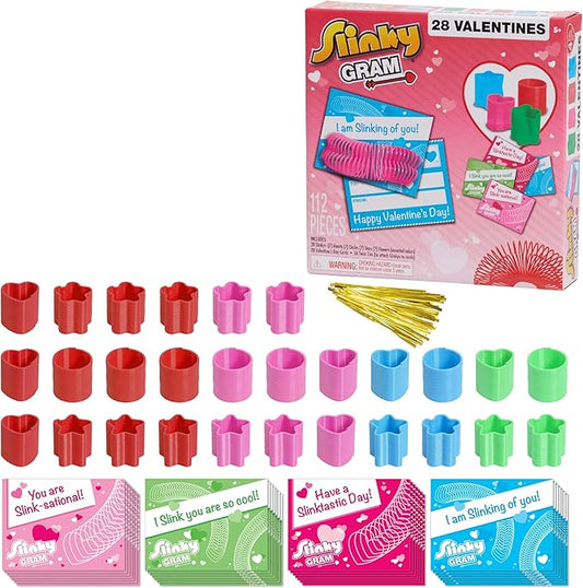 Just Play Slinky® Gram Seasonal Class Party Kit, 112-pieces, Kids Art and Craft Activity Set, Fidget Toy, Kids Toys for Ages 5 Up