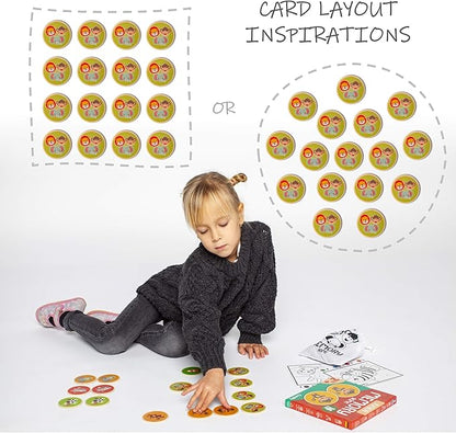 Montessori-Inspired Wooden Matching Game for Toddlers 2-4 Years - Durable, Scratch-Resistant 16 Card Set, Includes Carry Bag - Memory Game for Toddlers 2-4 Years - Cognitive Verbal Skills Development