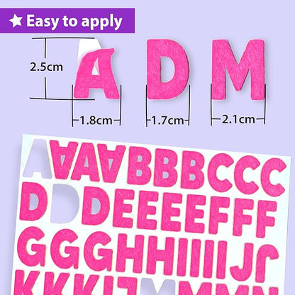 KRAFUN 500+ Felt Stickers for Kids - Self-Adhesive Alphabet Letters, Numbers & Fun Shapes DIY Scrapbook Arts and Crafts Supplies Educational Learning Activity Gift for Toddlers Boys & Girls Ages 3+