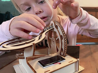 Solar Wooden Marble Run for Kids 8-12 - Wood 3D Puzzle - Building Blocks Toy & Construction Play Set - Marble Maze Track & Race Game- Educational Science Experiment & STEM Learning Gift for Boys Girls