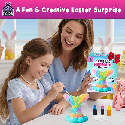 PURPLE LADYBUG Crystal Growing Kit for Kids - All-in-One Educational Gifts for Girls 8-12 Years Old, Crystal Making Experiment, Mermaid Theme STEM Kit for Girls, Fun Science Activity for Kids