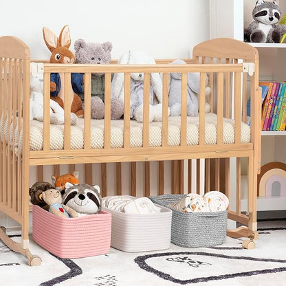 Goodpick Baskets for Organizing, Shelf Toy Basket for Organizing, Toy Organizer, Woven Rope Shelf Organizer 3 Pack for Nursery Organization, White, 13 x 8 x5 in