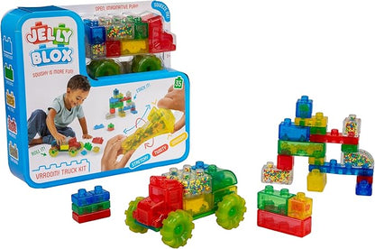 Goliath Jelly Blox Vrroom! Truck Kit | Includes 35 Blocks | Toddler & Preschool Building Blocks Kids Can Squeeze, Stretch, Squish | MESH ACCREDITED | Safety Tested Ouch-Free | Sensory Play Toy Ages 2+
