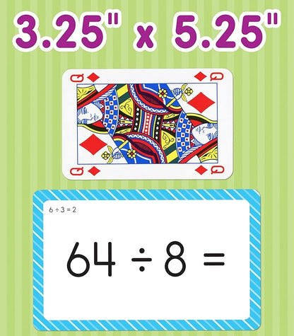 Carson Dellosa 3-Pack Math Flash Cards, Multiplication Flash Cards, Division Flash Cards, Fraction Flash Cards, 3rd Grade, 4th Grade and 5th Grade Flash Cards for Studying, Math Games for Kids Ages 8+