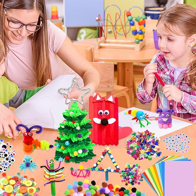 Itopstar Arts and Crafts Supplies Kit Craft Set for Kids-Art Supplies Kids Art Supplies Great for Preschool, Homeschool and Kindergarten DIY Crafting Projects-1500pcs+