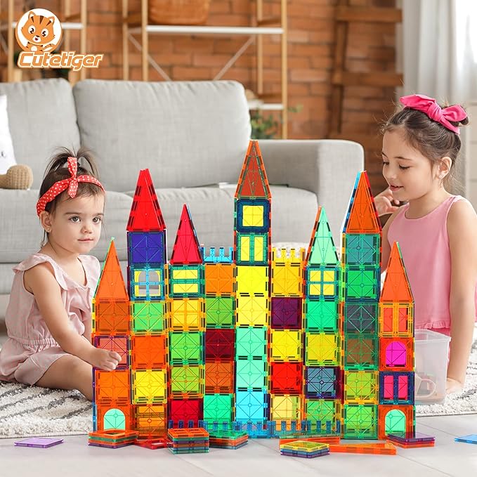Mangetic Tiles, 100PCS Magnet Building Toys, Magnetic Building Set for Kids, Stacking Blocks, Perfect STEM Toys Gift for Boys and Girls