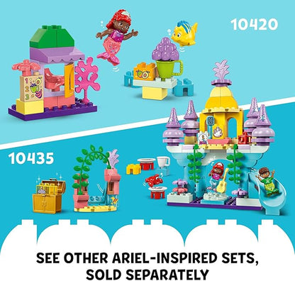 LEGO DUPLO Disney Ariel and Flounder’s Café Stand The Little Mermaid Toy, Educational Toy, Kids Play Food and Fruit, Kids Learning Toy, Building Set for Preschool Kids Ages 2 and Up, 10420