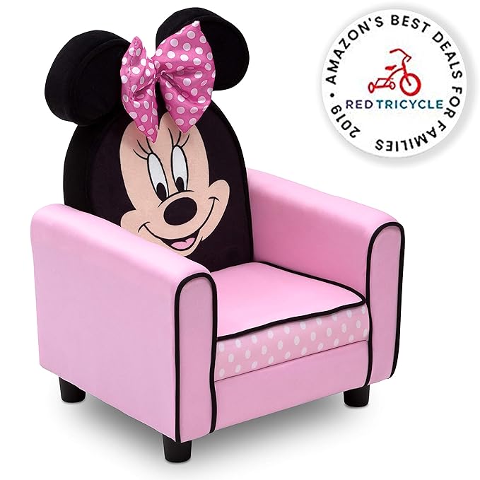 Delta Children Figural Upholstered Kids Chair, Disney Minnie Mouse