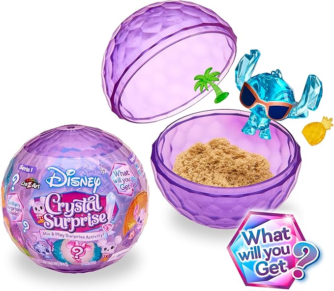 Disney Crystal Surprise Series 1, Mini Collectible Crystal Figures with Activity Compound, Collectible Blind Bag Inspired Figures, Kids Toys for Ages 3 and Up by CRA-Z-Art