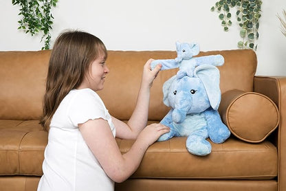 Hug Babies Cute Mini Plush Stuffed Animal Bracelet for Kids | Soft & Cuddly Portable Comfort Adorable On-The-Go Companion for Travel School & Adventures Ages 2+ (Emory The Elephant)