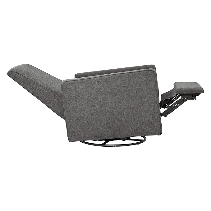 DaVinci Piper Upholstered Recliner and Swivel Glider in Dark Grey, Greenguard Gold & CertiPUR-US Certified