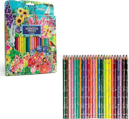 eeBoo Piece & Love: Seaside Garden Watercolor Pencils - 24 Count - Adults Artist Quality Pencils, Arts & Crafts