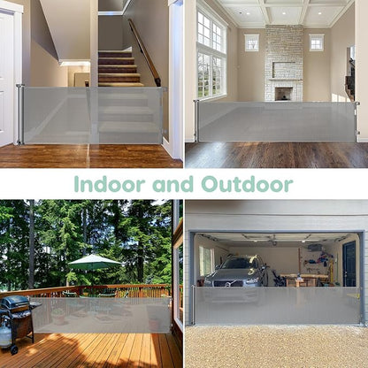 90 Inch Extra Wide Baby Gates Extra Wide Retractable Baby Gates for Dogs Indoor Outdoor Retractable Gate Super Wide Retractable Dog Gate Extra Long Baby Gate for Large Openings Extra Large Pet Gates