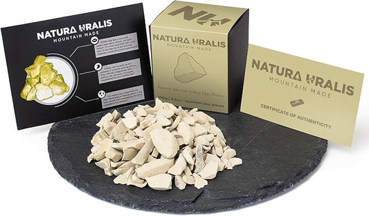 Siberian Yellow Clay | 17.9oz of Natural Yellow Clay, Pastel to Golden Yellow - Amazing Crunch, Satisfying Earthy, Velvety and Firm Texture, ASMR Sensation