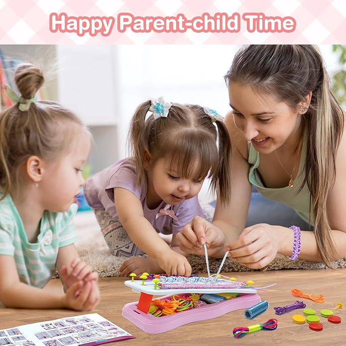 Bracelet Making Kit Toys for Ages 8+ Year Old Girls Gifts Ideas, Bracelet kit Birthday Gifts for Teen Girls, Arts and Crafts String Maker Tool, Portable Bracelet DIY Travel Activity Set