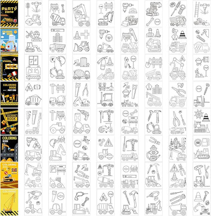 Estune 40 Pcs Coloring Books Party Favor for Kids Coloring Book Set Mini Small Color Booklets Goodie Bag Stuffers Gift Classroom Home(Construction Trucks)
