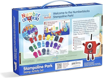 hand2mind Numberblocks Stampoline Park Stamp Activity Set, 20 Kids Stamps, 12 Washable Ink Pads, Number Toys, Preschool Learning Activities, Math Toys, Toddler Counting Toys, Birthday Gifts for Kids