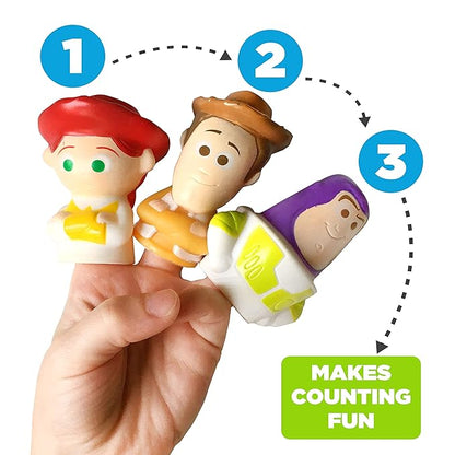 Disney Toy Story Bath Finger Puppets, 10 Pc - Bath Toys, Easter Basket Fillers, Easter Gifts