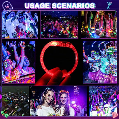 246 PCS Glow in the Dark Party Supplies Glow Sticks Bulk Party Pack with Glow Sticks, Glow Glasses, Finger Lights, Bracelet, LDE Watch for Birthday Wedding Concert Halloween Glow Party Favors