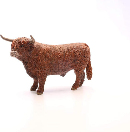 Schleich Farm World Realistic Highland Bull Cow Animal Figurine - Highly Detailed and Durable Farm Animal Toy, Fun and Educational Play for Boys and Girls, Gift for Kids Ages 3+