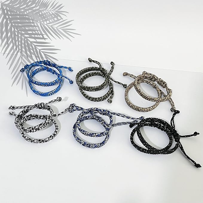 12 pcs Braided Friendship Bracelets for Teen Girls Woven Paracord Bracelets Set Valentines Exchange Gifts Easter Basket Fillers for Teen Teenager Birthday Christmas Party Favors